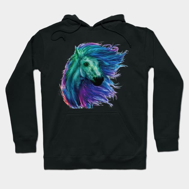 Purple Stallion Horse Hoodie by designsbycreation